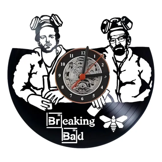 Relógio Parede, Breaking Bad, Série, Decoração, Estrutura Preto Fundo Preto Foto 1