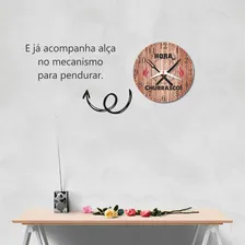 Relogio Parede Churrasco Area Festa Gourmet Madeira 30cm Foto mini  3