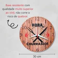 Relogio Parede Churrasco Area Festa Gourmet Madeira 30cm Foto mini  2