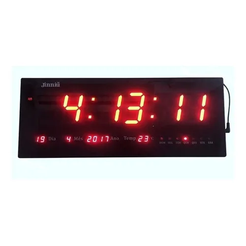 Rel贸gio Parede Digital Led Gigante Data Temperatura Alarme Foto 1
