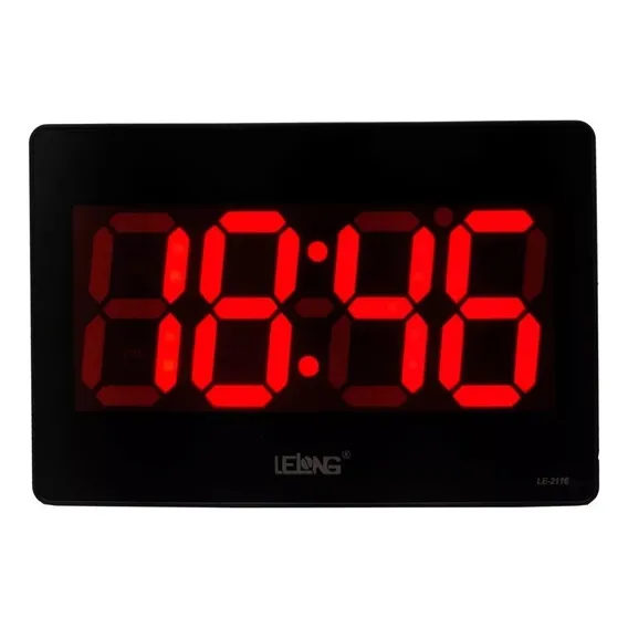 Rel贸gio Parede Mesa Led Digital Calend谩rio Term么metro Alarme Foto 1