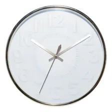 Relógio Parede Numérico Branco E Dourado 30cm Foto  mini 1