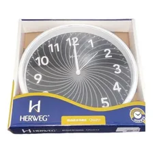 Relógio Parede Plastico 26 Cm Preto Branco Herweg Foto mini 4