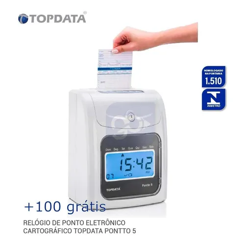 Rel贸gio Ponto Eletr么nico Cartogr谩fico Topdata Pontto 5 Foto 1