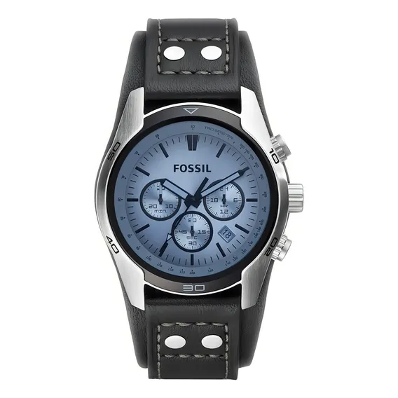 Relógio pulseira Fossil Coachman com pulseira de couro preto Foto 1