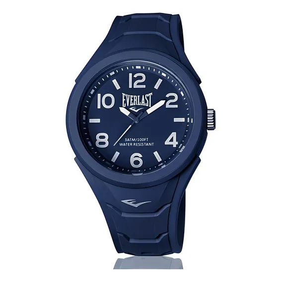 Rel贸gio Pulso Everlast Esporte Silicone Azul E703 Foto 1