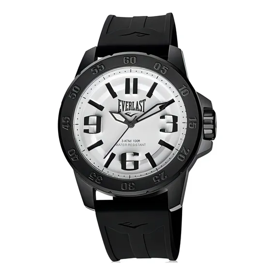 Relógio Pulso Everlast Masculino Esporte Silicone Preto E695 Foto 1