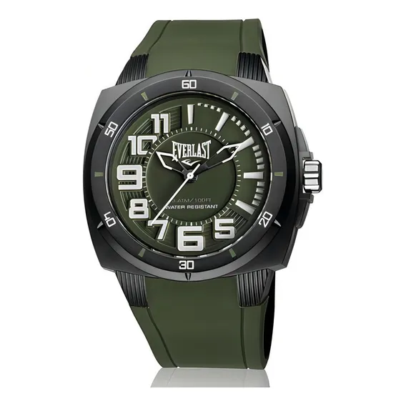 Relógio Pulso Everlast Masculino Silicone Verde E680 Foto 1