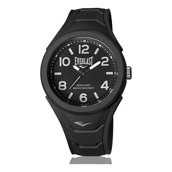 Relógio Pulso Everlast Unissex Esporte Silicone Preto E705 Foto 1