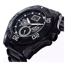 Relógio Pulso Masculino Unltd Marc Ecko E8m077mv Power Play Correia Preto Bisel Inox Preto Fundo Preto Foto  mini 1