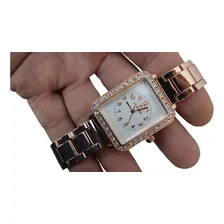Relogio Quadrado Feminino Dourado Quartzo Foto mini 1