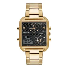 Relógio Seculus Analógico Aço Dourado 42mm 5atm Foto  mini 1