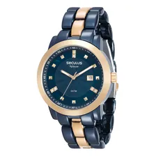 Rel贸gio Seculus Feminino 20422lpsvla4 Azul/dourado Foto mini 1