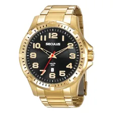 Rel贸gio Seculus Masculino Anal贸gico Dourado A莽o Calend谩rio Foto mini 1