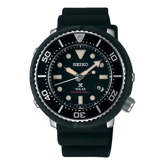 Relógio Seiko Sbdn043 Solar Dive Tuna Preto Japan Prospex Foto 1