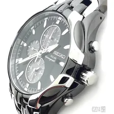 Rel贸gio Seiko Ssc139 Solar Excelsior Cronografo Com Alarme Correia Prateado Bisel Prateado Fundo Foto mini 2