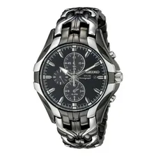 Rel贸gio Seiko Ssc139 Solar Excelsior Cronografo Com Alarme Correia Prateado Bisel Prateado Fundo Foto mini 1