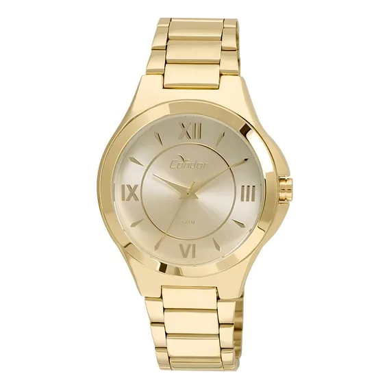 Relogio + Semi Joia Condor Feminino -- Co2035kof/4d Cor da correia Dourado Cor do bisel Dourado Cor do fundo Dourado Foto 1