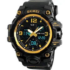 Relógio Skmei 1155 Digital E Ponteiro Esportivo Dourado Foto mini  2