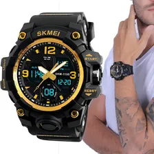 Relógio Skmei 1155 Digital E Ponteiro Esportivo Dourado Foto  mini 1