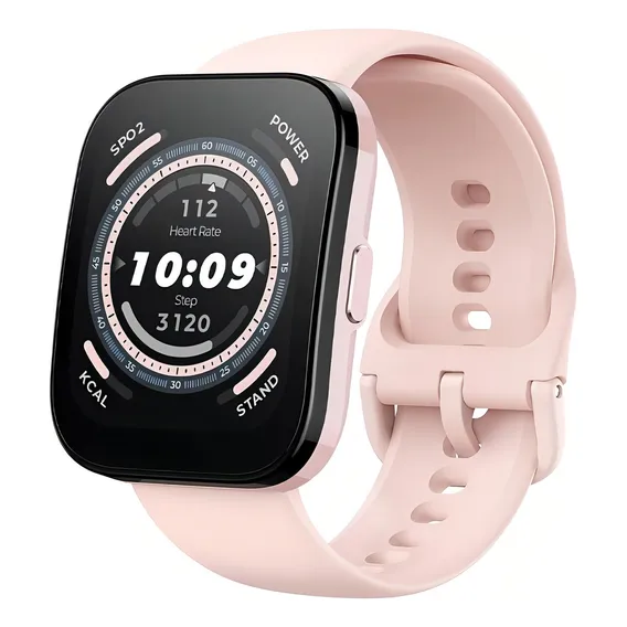 Rel贸gio Smartwacth Xiaomi Amazfit Bip 5 Gps Bluetooth Alexa Caixa Rosa Pulseira Rosa Bisel Preto Desenho Da Pulseira Lisa Foto 1
