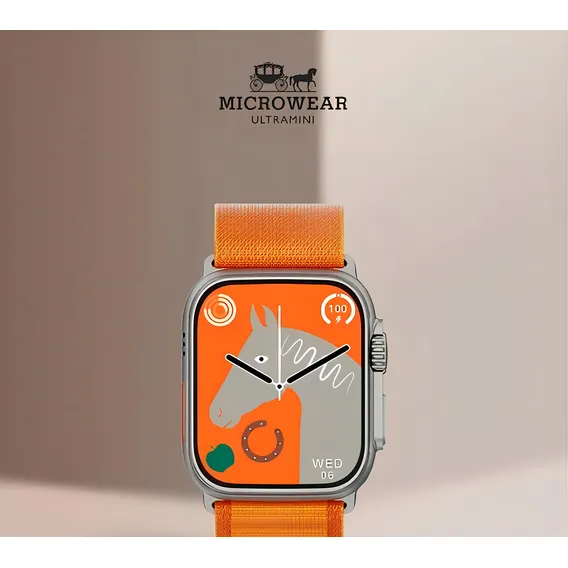Relogio Smartwatch Inteligente W69 Ultra Mini Faz Ligações Pelo Celular Relogio Smart Smartwatch Relogio Inteligente Relogio Marca Passos Marca Batimentos Mede Pressão Relogio Para Correr Musica Foto 1