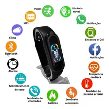 Relogio Smartwatch Mede Batimento Caloria Pressão Passos Foto  mini 1