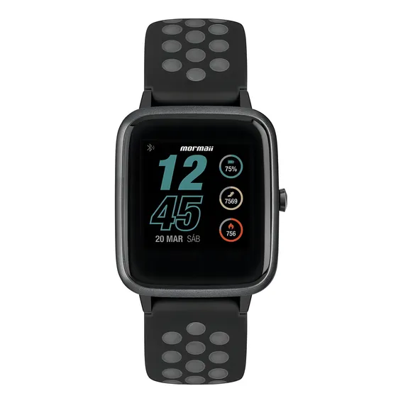 Rel贸gio Smartwatch Mormaii Life Preto - Molifear/8p Foto 1