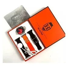Relógio Smartwatch S9 Ultra Série 09 3 Pulseiras Caixa Prateado Pulseira Preto Desenho Da Pulseira Ondulado Foto mini 3