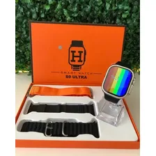 Relógio Smartwatch S9 Ultra Série 09 3 Pulseiras Caixa Prateado Pulseira Preto Desenho Da Pulseira Ondulado Foto mini 2