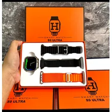 Relógio Smartwatch S9 Ultra Série 09 3 Pulseiras Caixa Prateado Pulseira Preto Desenho Da Pulseira Ondulado Foto mini 1