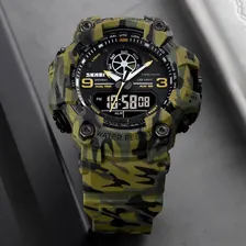 Rel贸gio Sport Digital De Pulso Tatico A Prova Dagua Correia Camuflado Bisel Camuflado Fundo Preto Foto mini 2
