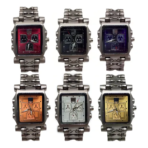 Rel贸gio Tank Minute Machine - Preto Cor da correia Prateado Foto 1