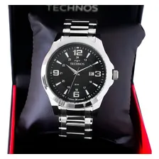 Rel贸gio Technos Masculino Anal贸gico A莽o Prata Calend谩rio Foto mini 1