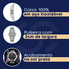 Rel贸gio Technos Masculino Anal贸gico A莽o Prata Calend谩rio Foto mini 3