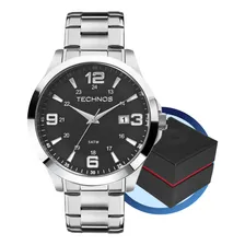 Rel贸gio Technos Masculino Anal贸gico A莽o Prata Calend谩rio Foto mini 1