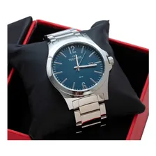 Relógio Technos Masculino Prata Azul Original Com Calendário Foto mini 4