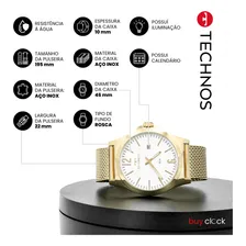 Rel贸gio Technos Masculino Steel Dourado Foto mini 2