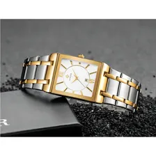 Rel贸gio Wwoor Masculino Luxo Quartzo - Prata / Branco Foto mini 2