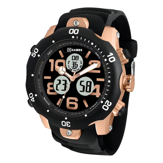 Relogio X-games Masculino Xmppa225 P2px Rose Anadigi Foto 1