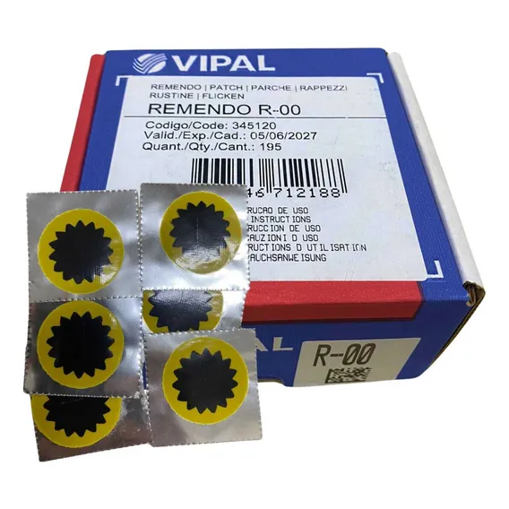 Remendo A Frio Vipal R-00 Caixa 195 Peças 30mm Foto 1