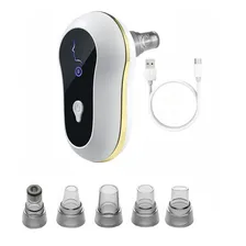 Removedor De Cravos Elétrico Branco Com 5 Ponteiras, Sucção A Vácuo Recarregável, Limpeza Facial Profunda, Antiacne, Ideal Para Pele Oleosa E Mista Foto  mini 1
