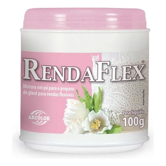 Renda Flex Flexivel Em P贸 100gr Arcolor Pasta Cobertura Bolo Foto 1
