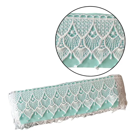 Renda Gripir Cl67 - Larg: 8,00cm - Branca - 13,70 Mts Cor Branco Foto 1