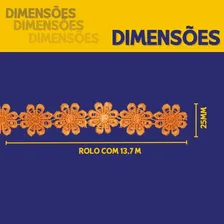 Renda Guipir Chl 207 -25mm- Varias Cores Cor Laranja - 523 Foto mini  3