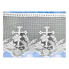 Renda Litúrgica Cruz Santa Ceia 60 Cms Larg Kit Com 5 Mts Cor Branco Foto mini 2