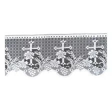 Renda Litúrgica Cruz Santa Ceia 60 Cms Larg Kit Com 5 Mts Cor Branco Foto mini 1