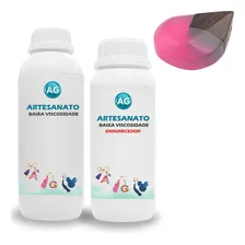 Resina Ep贸xi 300g + Corante Translucido Ag Cor Rosa Foto mini 1