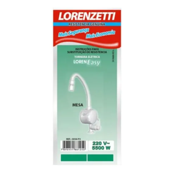 Resistencia Loren Easy Mesa 3056-p3 220v/5500w Lorenzetti Acabamento Cromado Cor Cromado Frequência 5500 220v Foto 1