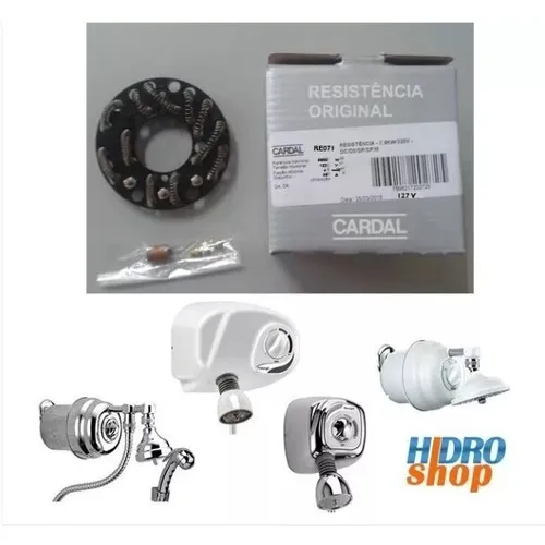 Resistência Para Duchas Cardal Potenza / Florenza 5500w 127v Acabamento Fosco Cor Preto Foto 1